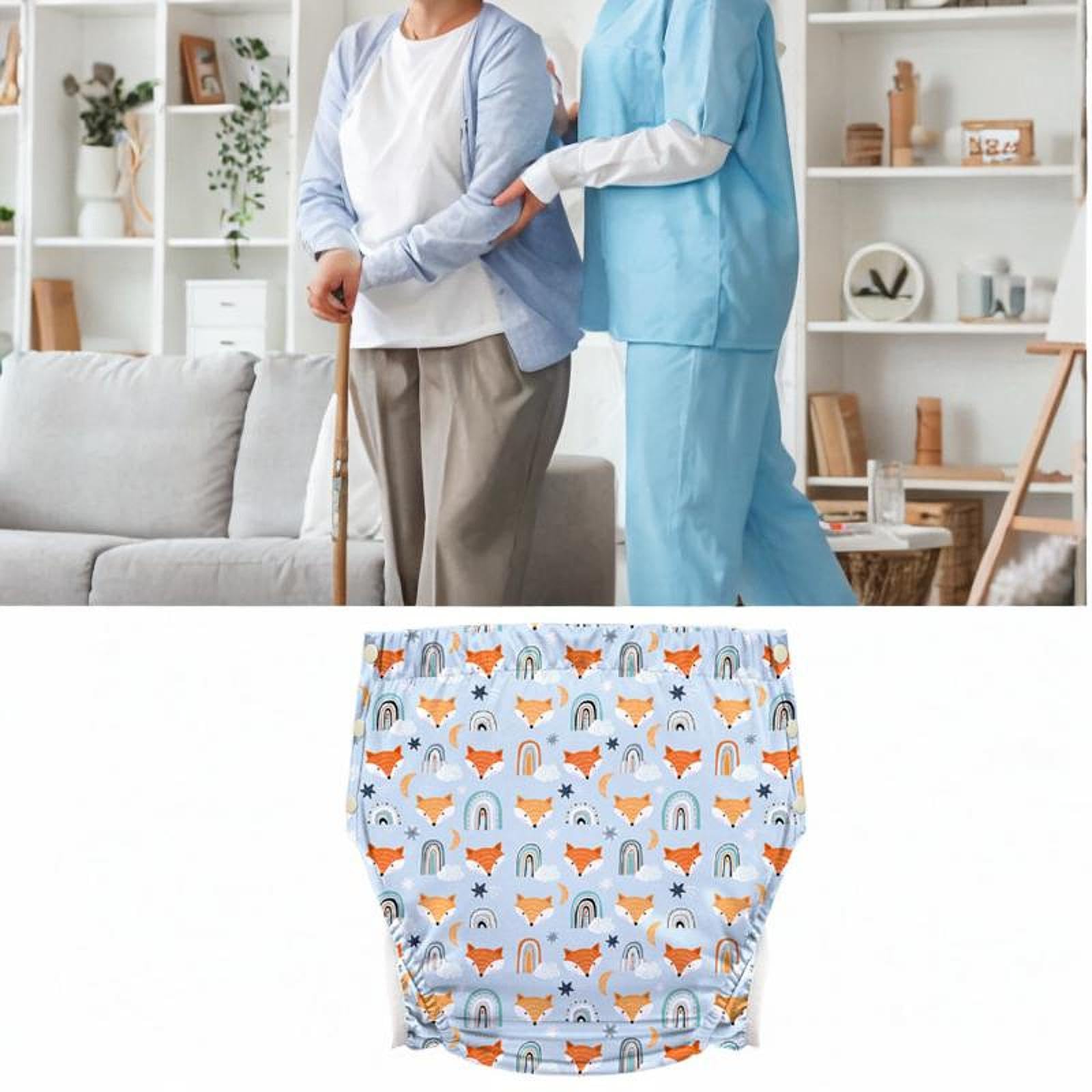 Generic Couche lavable en tissu pour adultes, couvre-couche à poche pour Incontinence, slip Anti-fuite pour hommes, Renard Xxl