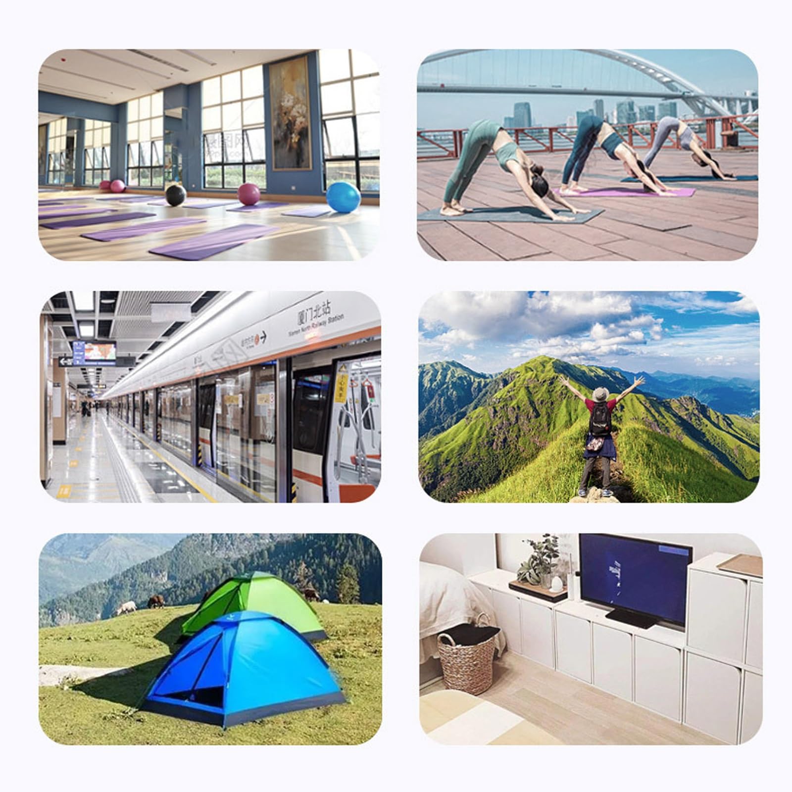 Esterilla Doblable Para Yoga Mat Antideslizante Y Ligera de Material Esterilla Entrenamiento EcolóGico ElastóMero TermopláStico for Pilates Estiramientos Hombre/Mujer