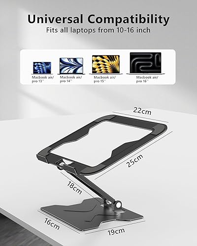 Miniatura 4 de Soporte ajustable para computadora portátil, elevador plegable de metal para laptop, soporte portátil para laptop, soporte de refrigeración