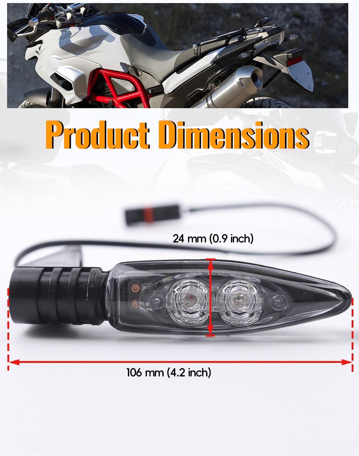 Rear LED Turn Signal Light for BMW F800GS 2008–2017, Motorcycle LED Blinkers Amber Turn Signal Indicator Side Light for BMW F800 GS F800 GT F800 R 2008-2017 Accessories