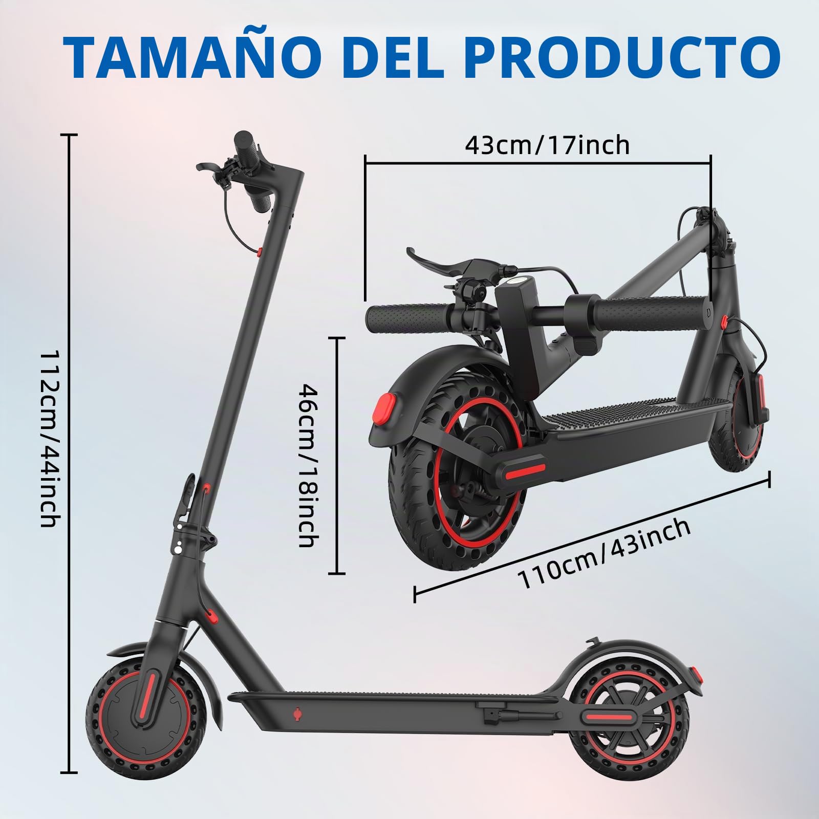 Patinete eléctrico de 8,5 Pulgadas, autonomía máxima de 30 km, patín eléctrico Plegable con función de Bloqueo integrada, Control por aplicación, Patinete eléctrico para Adultos para Ciudad y Campo