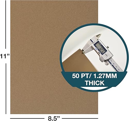 Miniatura 2 de Samsill Hojas de aglomerado de 8.5 x 11 pulgadas, paquete de 50, sin ácidos, peso pesado de 0.057 pulgadas, marrón, crea adornos tridimensionales