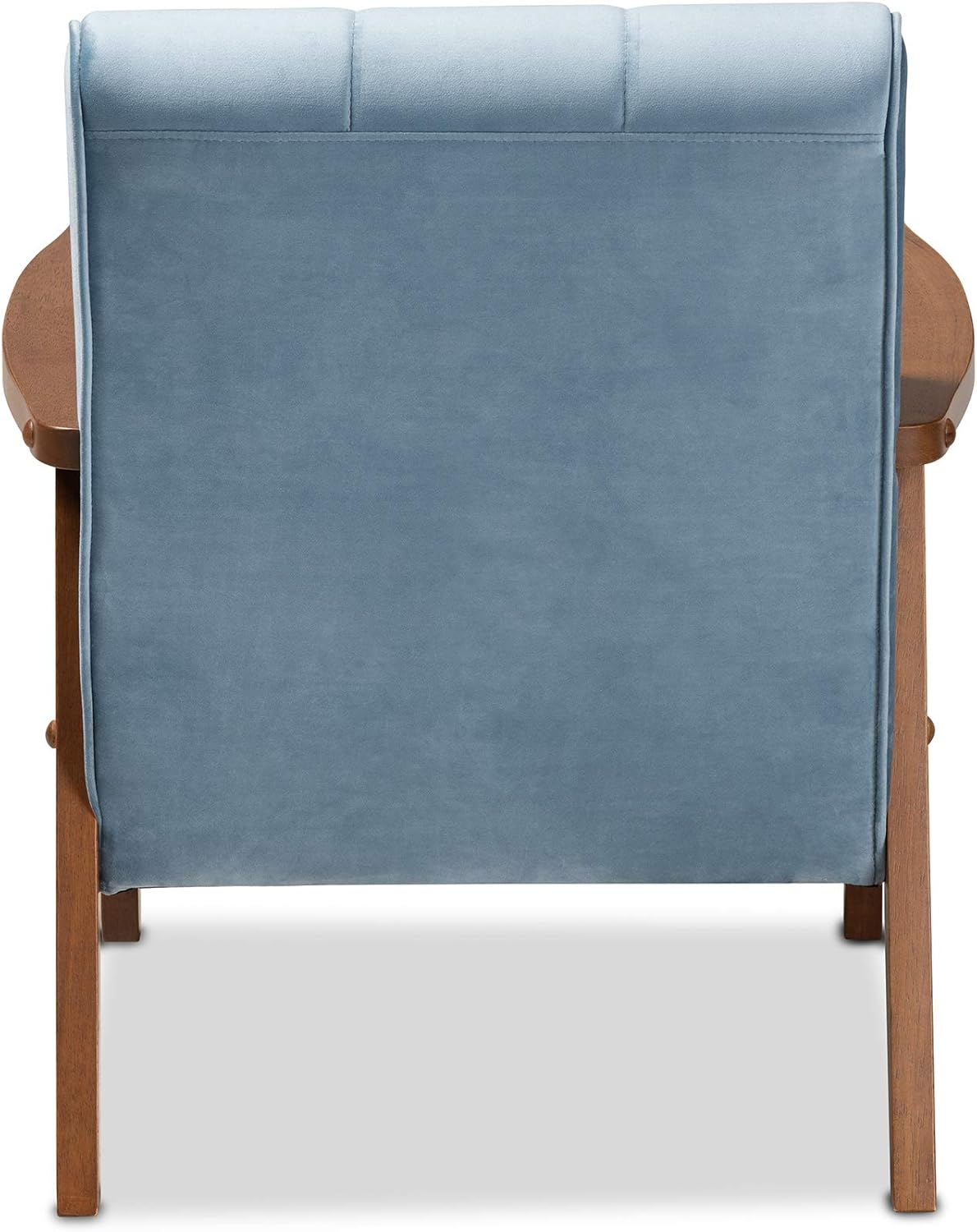 Baxton Studio Chairs, Light Blue/Walnut