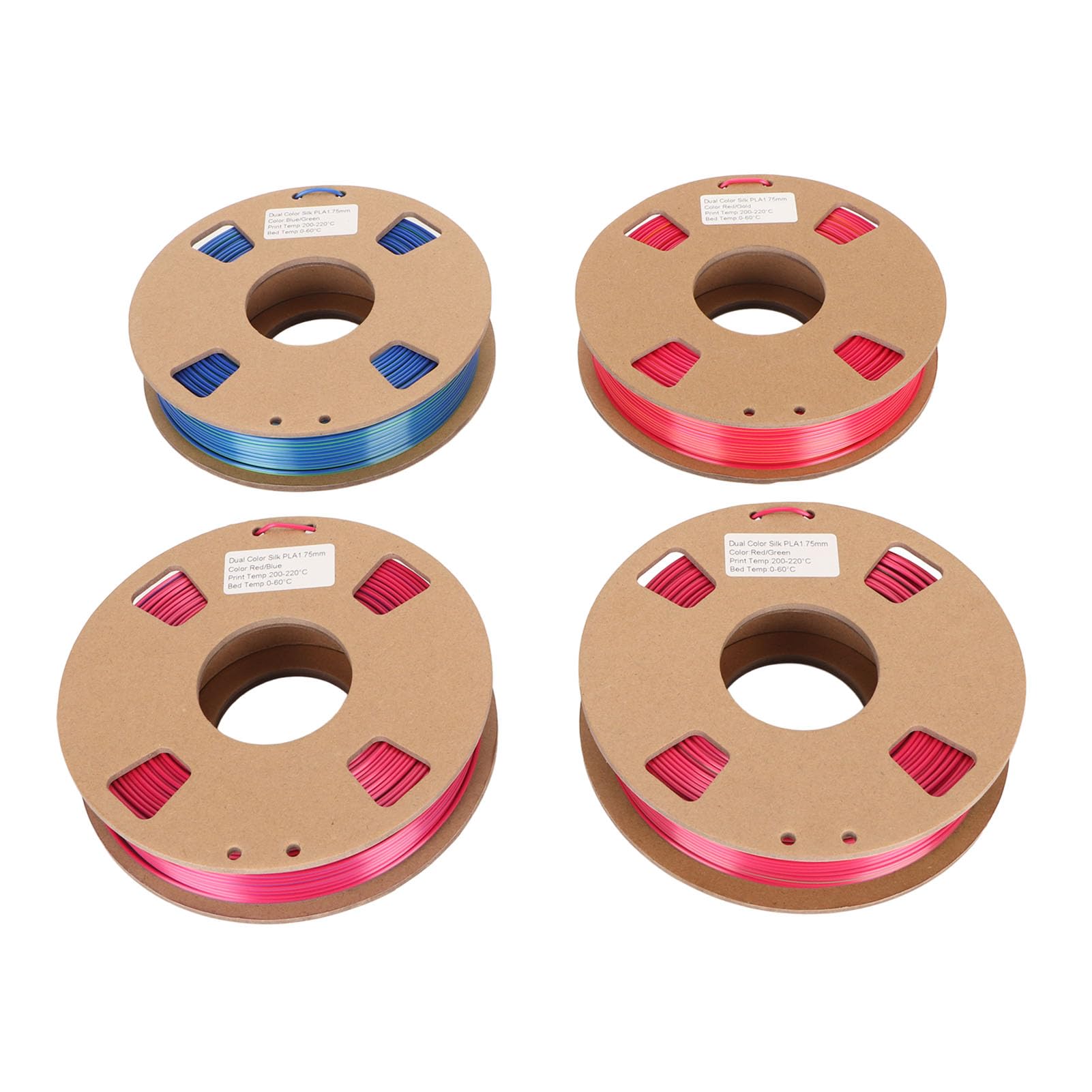 Jedwabny Dwukolorowy żarnik Kreatywny Pakiet Drukarki 3D Filament PLA 1.75mm Czerwony Złoty Czerwony Zielony Niebieski Niebieski Zielony dla Projektów DIY