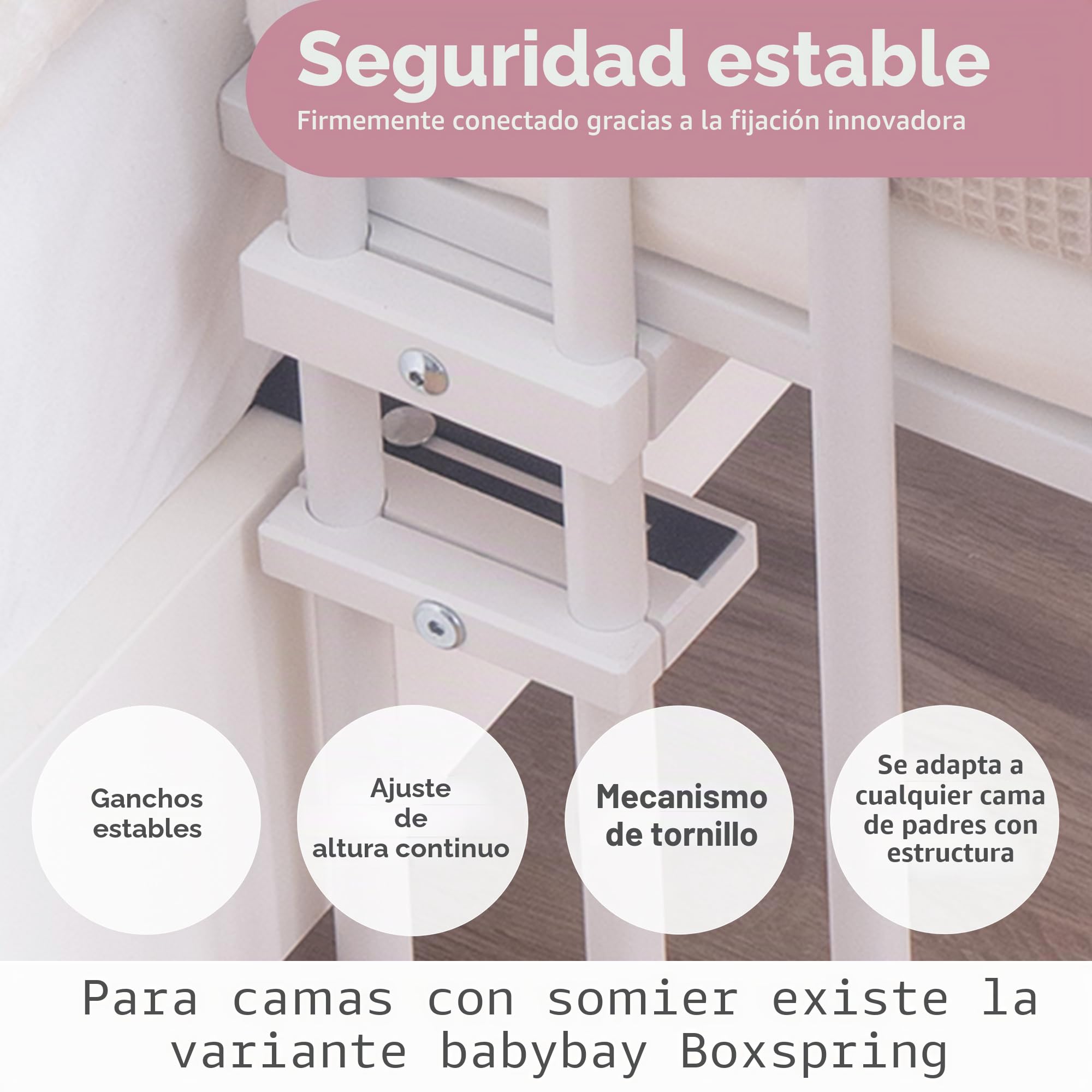 Babybay Original cuna colecho de madera de haya maciza con colchón Classic Soft para el día y la noche/Cuna regulable en altura & ecológica/Cuna que crece con el niño, lacando blanco