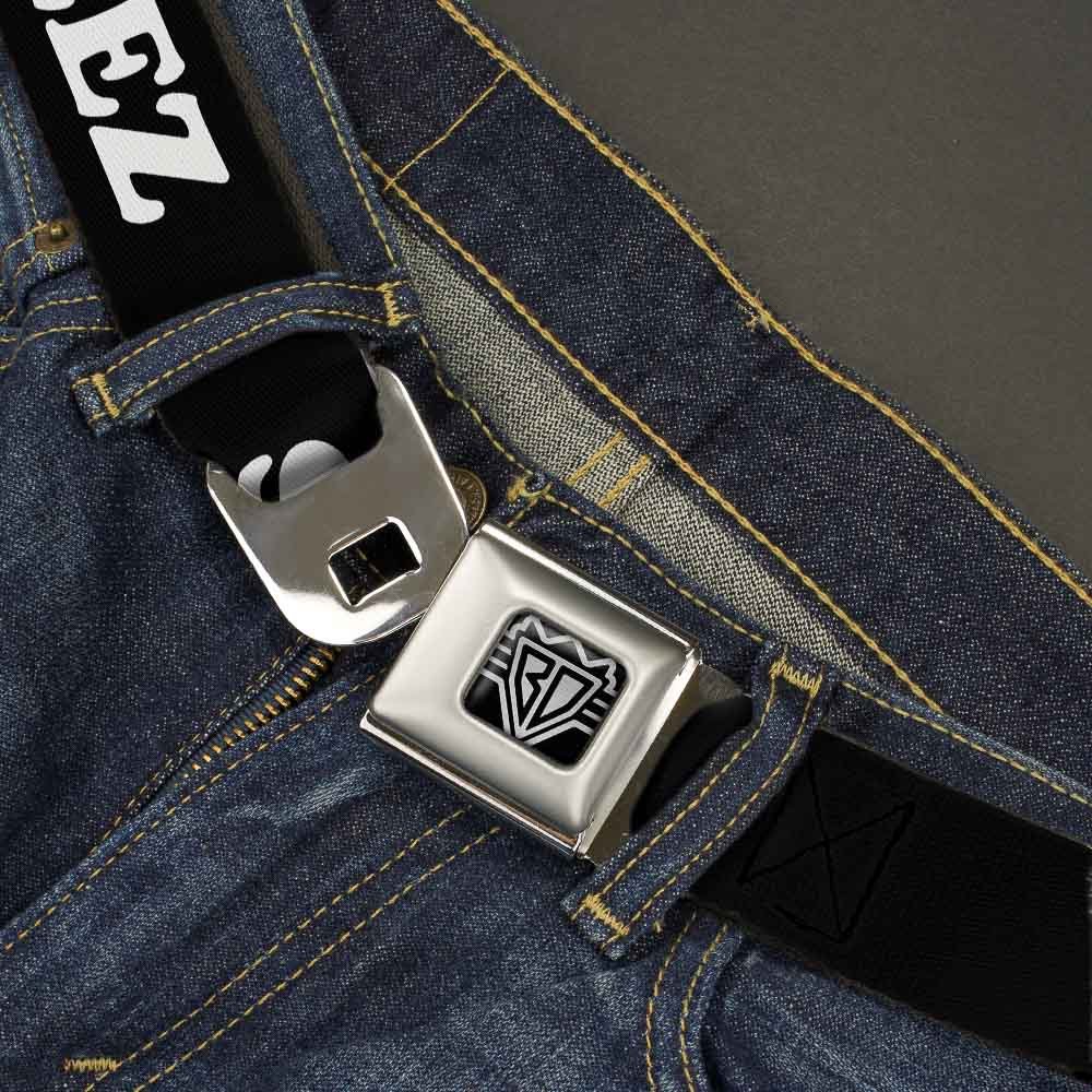Buckle-Down Unisex-Adult's Seatbelt Belt Steez Quote Regular, Black/White, 1.5