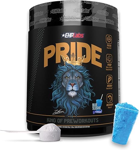 EHPlabs Pride Suplemento en polvo para preentrenamiento Suplemento energético para preentrenamiento de fuerza completa enfoque afilado bombas