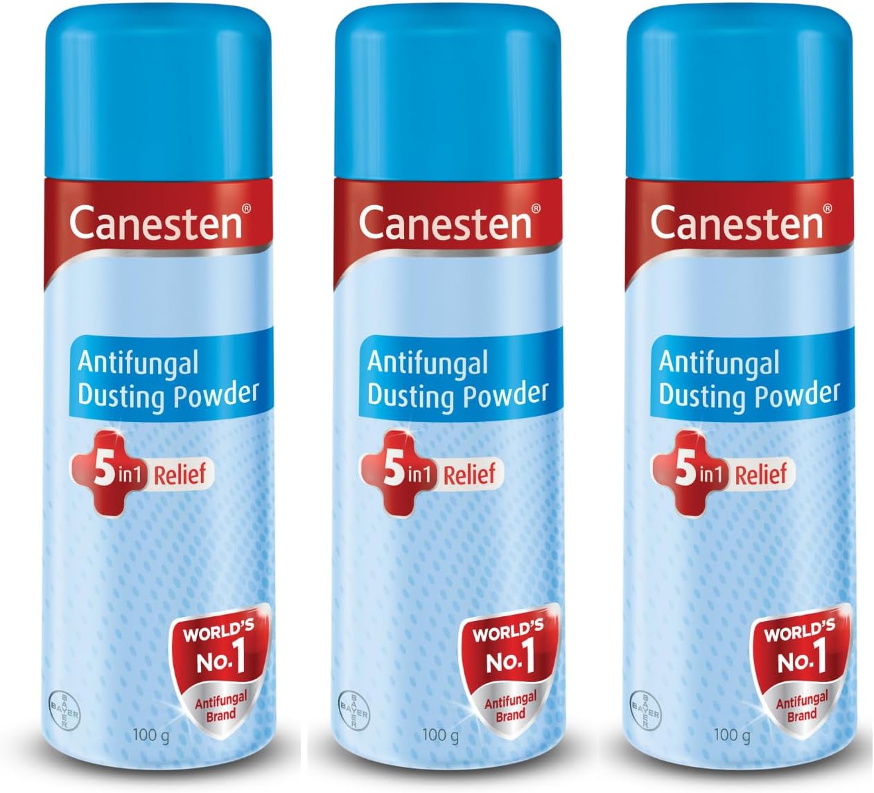 Canesten Dusting Antifungal Powder Relief from Skin Irritation Prickly Heat Redness Itching Fungal Infection, 100g (Pack Of 3)