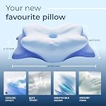 Derila Ergo Cervical Neck Pillow, Memory Foam Contour, 54 x 36 x 12 cm | Neck pillow for sleeping, neck support, for side and combination sleepers, cervical pillow, oreiller cervical mousse memoire