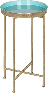 Kate and Laurel Celia Round Foldable Tray Accent Table, 14