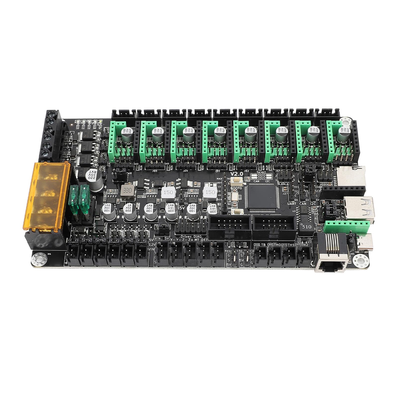 MKS V2.0 32-bitowa 8-osiowa Płyta Sterująca, Obsługuje Wejście DC12-24V dla Drukarki 3D, Oprogramowanie Sprzętowe Klipper z Wyświetlaczem LCD Mini12864