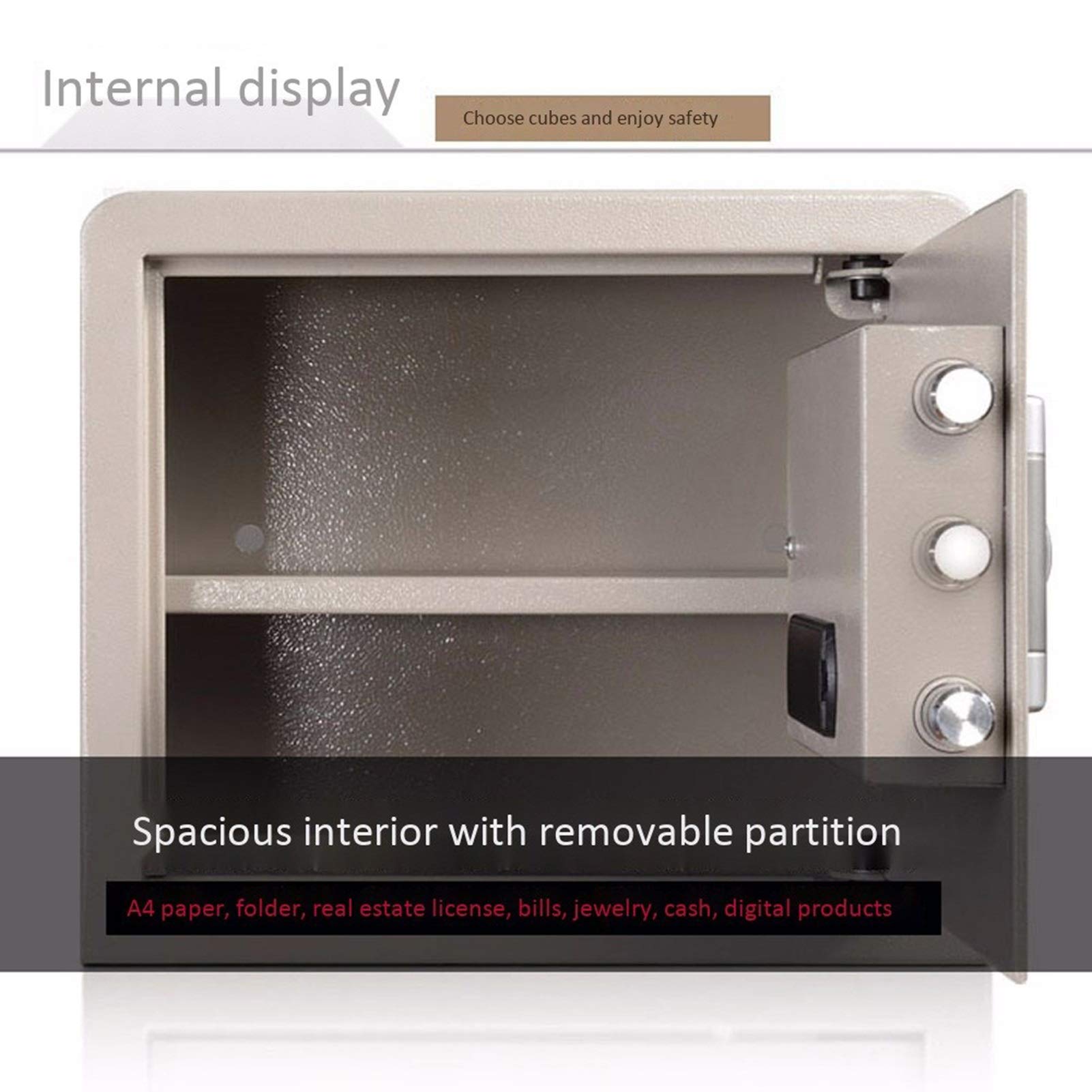 Cassaforte Elettronica Digitale di Sicurezza, Struttura in Acciaio, Nascosta con Serratura, Ideale per Casa, Ufficio, Hotel, Armadietto Portavalori.,