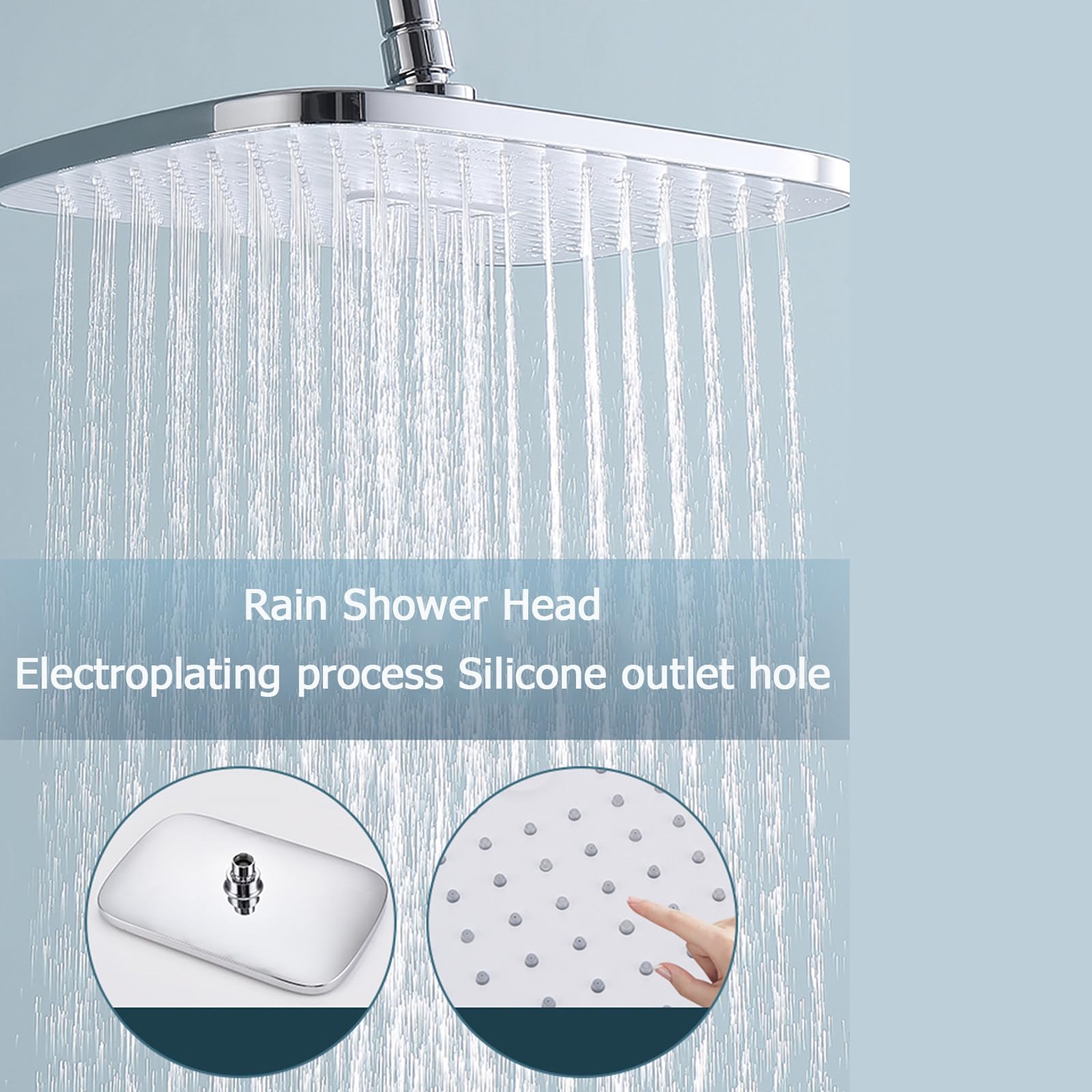 Sistema Doccia, Set Rubinetto Grigio, 4 funzioni, Kit di Montaggio a Parete con soffione Portatile a 3 modalità, doccetta per Bidet a Pioggia