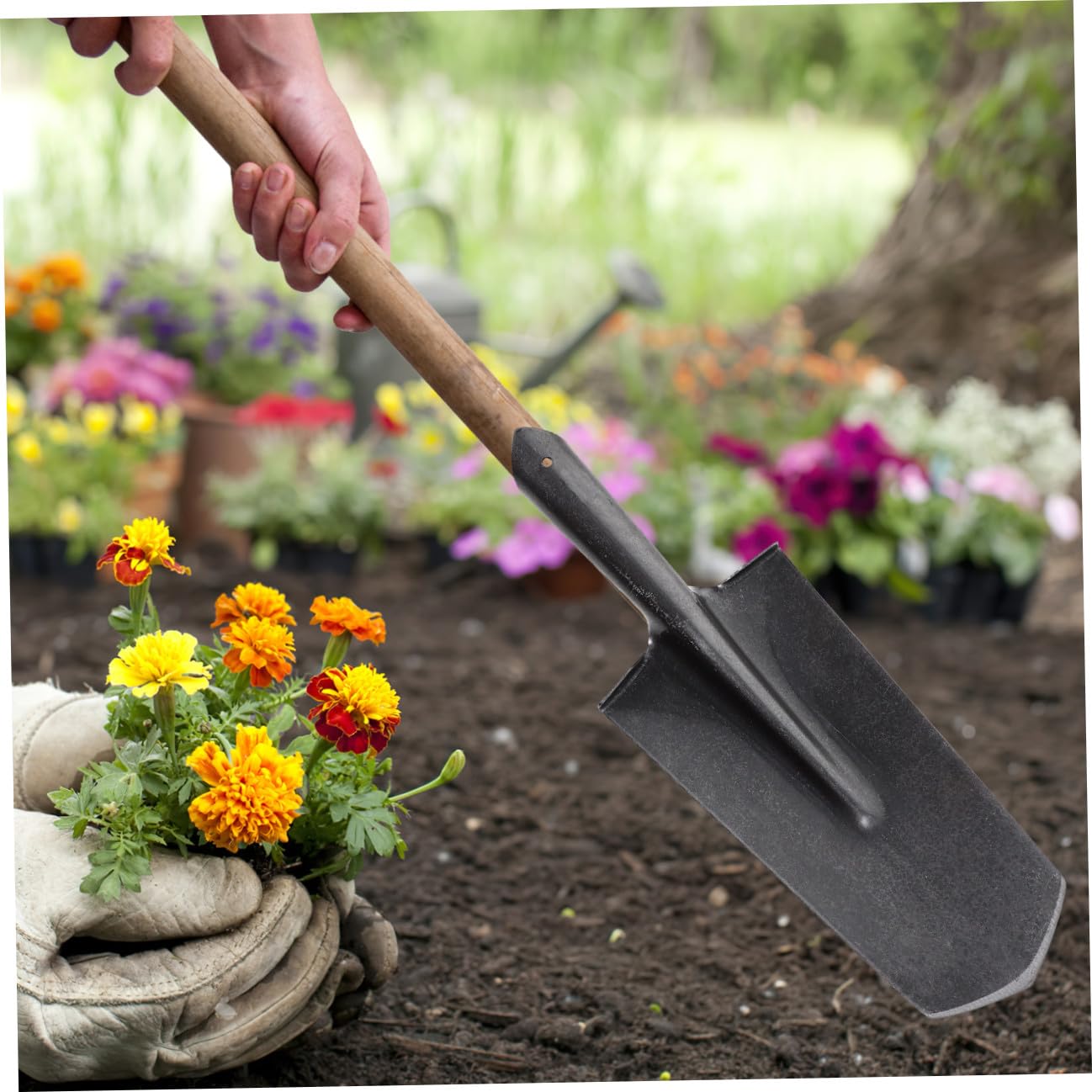 TOYANDONA de Cavar Jardín de Acero Ligera en Manganeso y Resistente Pala Práctica Herramienta para para Jardinería Camping y Huertos Domésticos