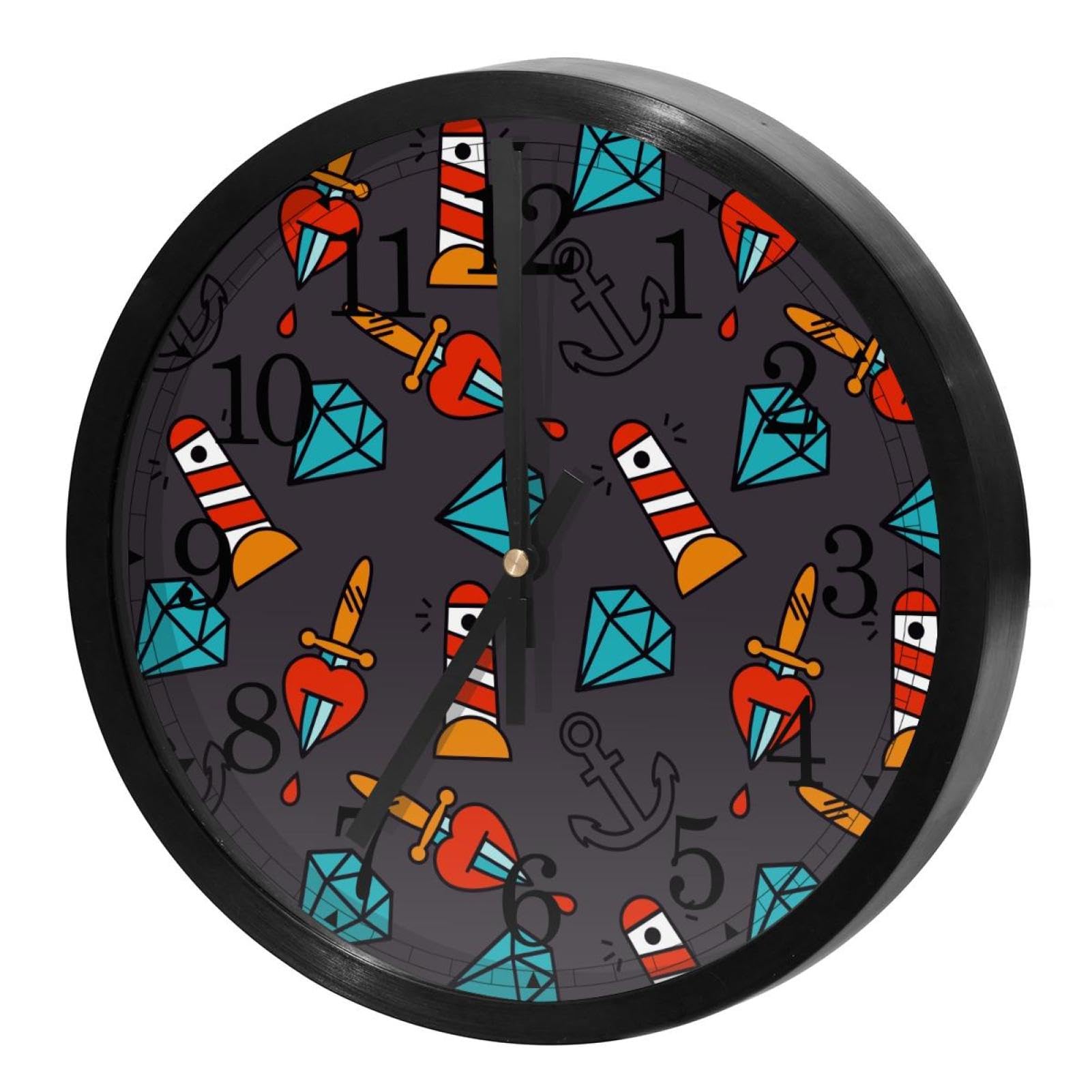 Horloge murale sans tic-tac pour retrouver le sommeil avec son motif de phare