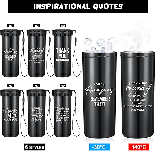 Miniatura 2 de Rtteri 12 botellas de agua inspiradoras de 15 onzas, regalos de agradecimiento para el equipo, a granel para mujeres, hombres, estudiantes,