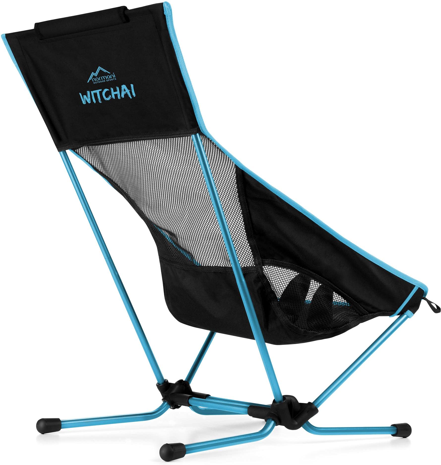 normani Strandstuhl klappbar Ultraleichter Campingstuhl faltbar Beachchair bis 150 kg - EXTREM kleines, leichtes Packmaß Blau OneSize