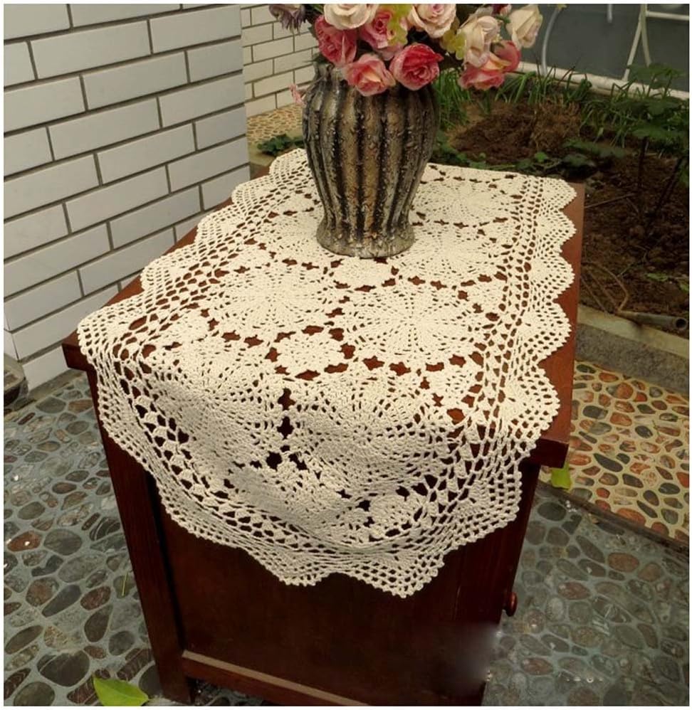 WSHINE Crochet Cotton Sofa Table Cover Lace Doilies