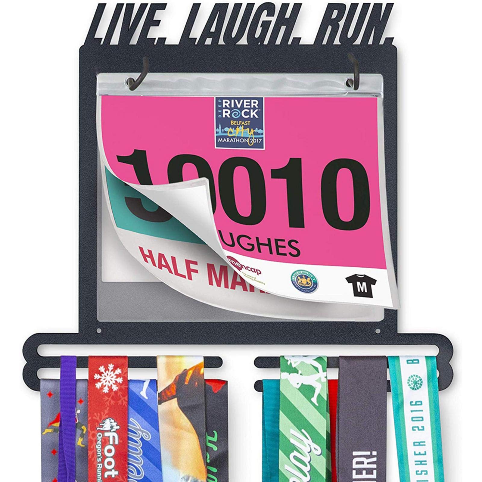Race Medals Halterung für Medaillen, Premium-Medalen-Display-Rack, Gymnasts-Medalen-Halter, für Sport Race Runner Sturdy Schwarz