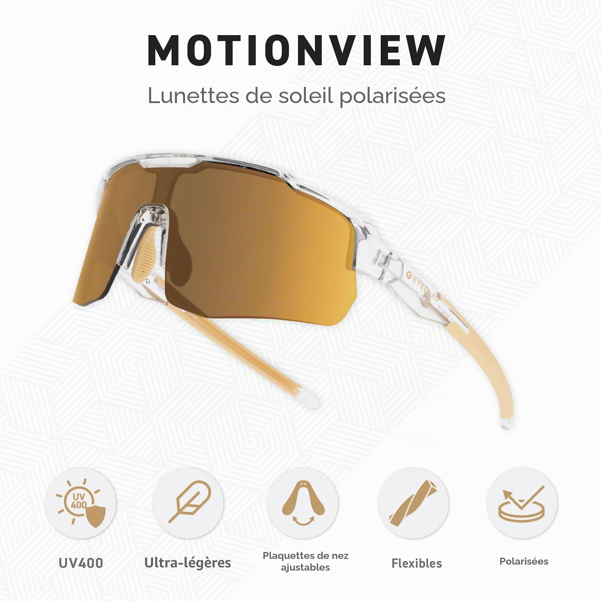 MOTIONVIEW Lunettes de soleil sport Biobase écologique HD UV400 extérieur course baseball softball