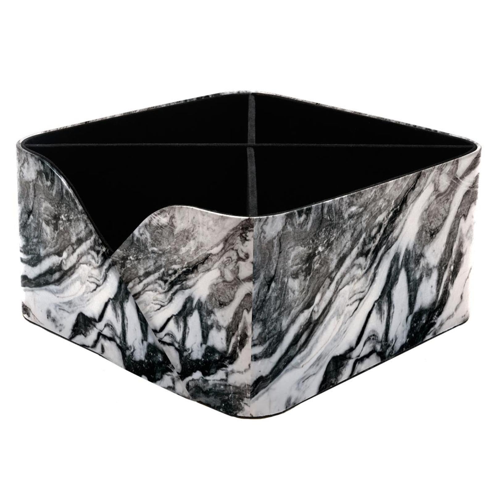 Organiseur de bureau en marbre noir porte-crayons et pot de rangement