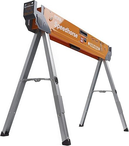 Miniatura 3 de Bora Portamate Speedhorse Sawhorse - Soporte de mesa de una sola pieza de 45 pulgadas de ancho x 30 pulgadas de alto con patas plegables, parte