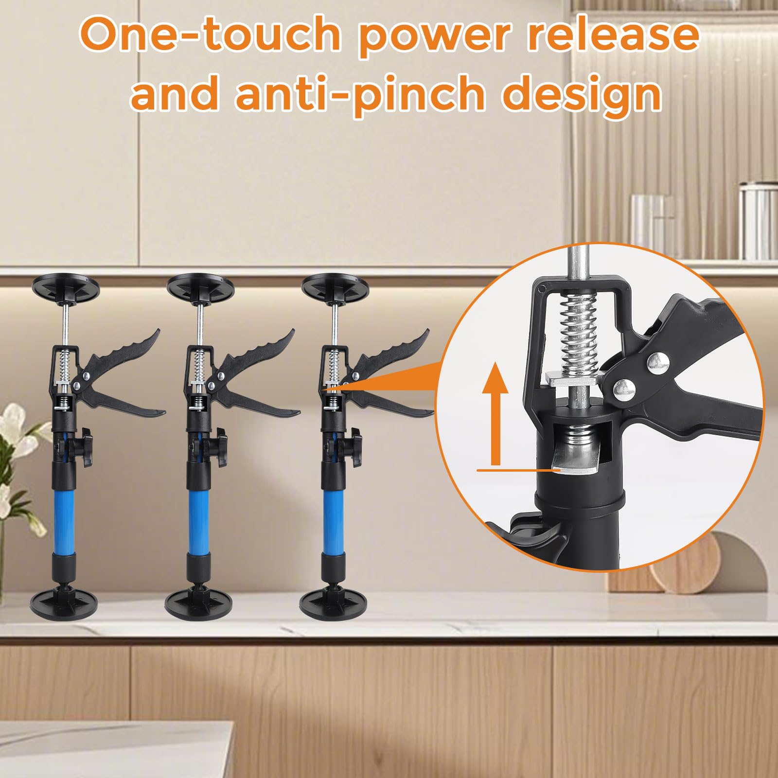 3 Piezas Puntal Telescopico, Puntales Extensibles Techo, Soporte Telescópico, Puntal Expansión, Capacidad de peso 40KG, Estiramiento 30-59 cm, para Apoyar Marcos de Puertas, Armarios
