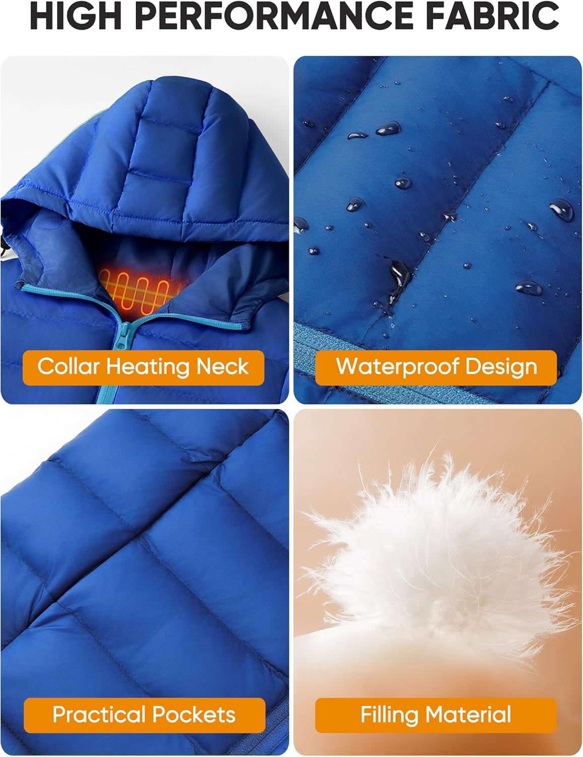 Kids Heated Jacket with Battery Pack - 7.4V Rechargeable Boys Girls Lightweight Electric Heated Coat Winter - Image 4