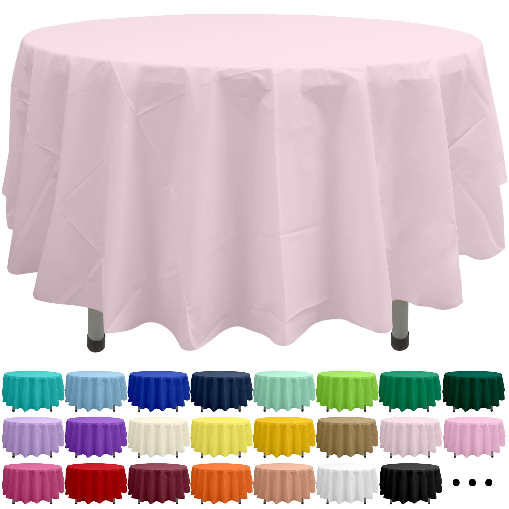 Party Ulyja Blush Pink 2 Pack Plastic Tablecloth Rectangle 54 x 108 Inches Disposable Pale Pastel Pink Reusable Table Covers for Dining, Birthday, Wedding, Picnic, Event and Outdoor Use — view 15