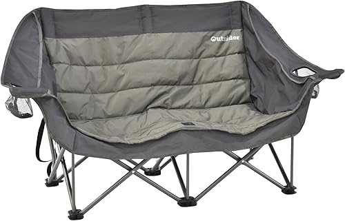 OUTSIDER Silla de descanso acolchada Love Seat, sofá plegable de gran tamaño, sofá biplaza portátil para exteriores, soporta 500 libras para playa,