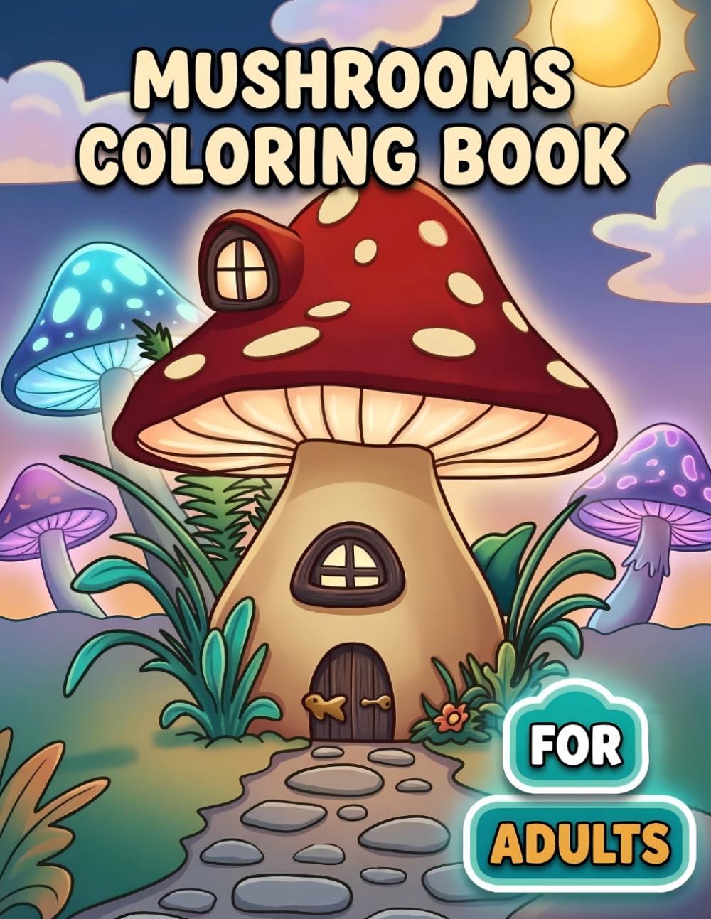 Mushrooms Coloring Book: Over 50 Whimsical Forest Designs For Adults And Teens To Relax, Unwind, And Enjoy Creative Quiet Moments