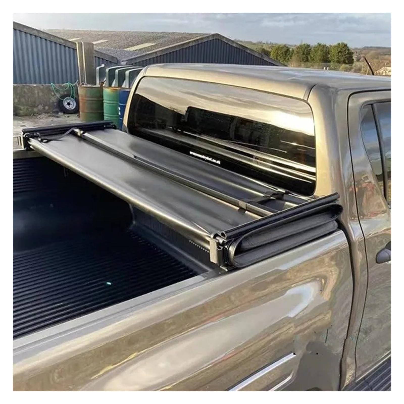Kofferraumabdeckung Laderaumabdeckung Rolldeckel-LKW-Bettabdeckungen Für Toyota Für Hilux, Weiches Vinyl, Dreifach Gefaltet, Laderaumabdeckung, Autozubehör