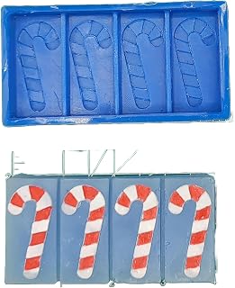 Candy Cane Wax Melt Snap Bar Silicone Mold - 1" deep