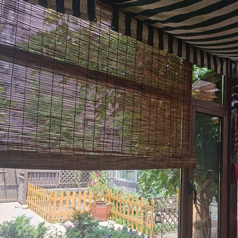 Miniatura 4 de Persianas romanas de bambú para ventanas al aire libre, cortinas enrollables, persianas de privacidad, sin cordón, ligeras, 74, 20, 68, 52, 45, 58,