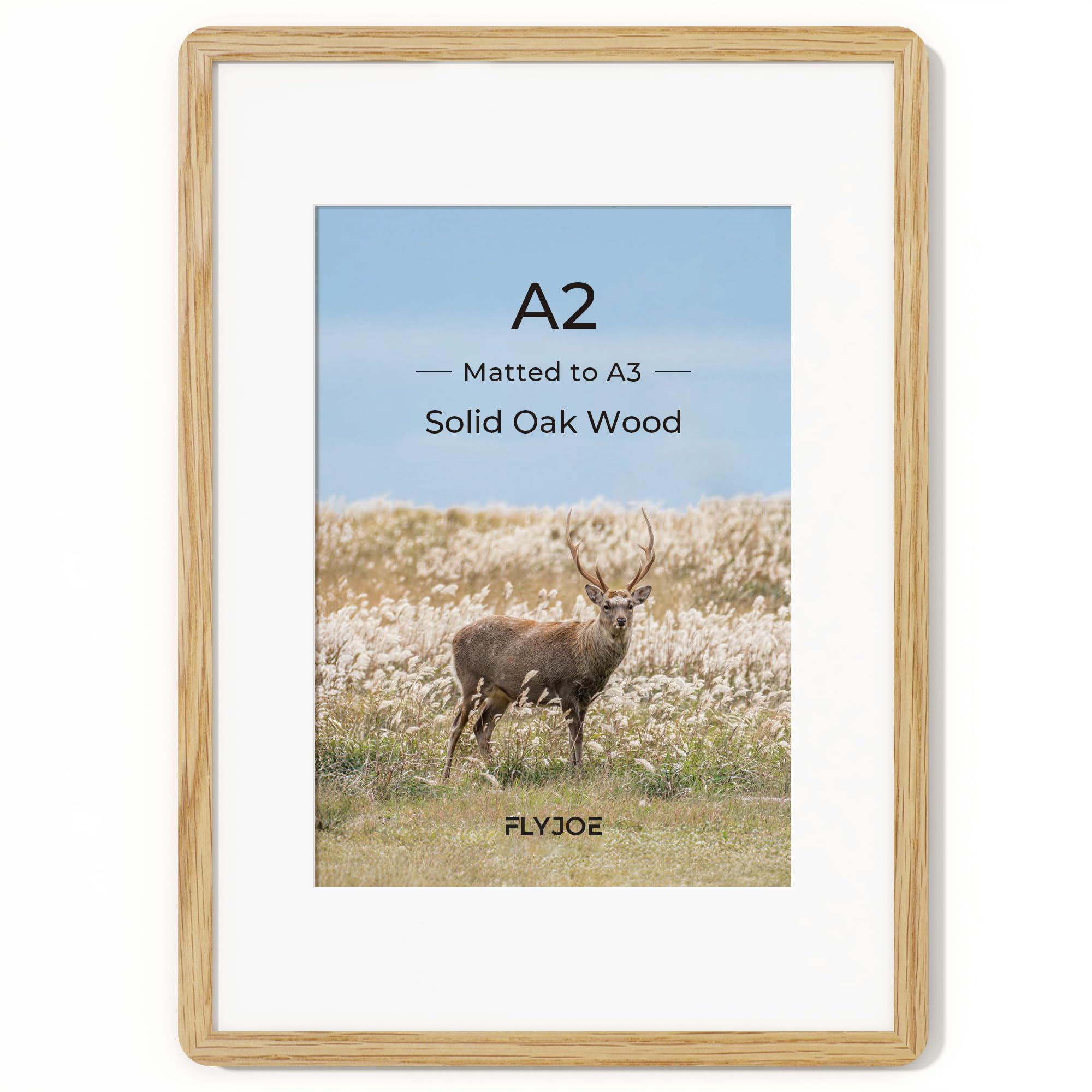 FLYJOE A2 Natural Solid Oak Wood Frame