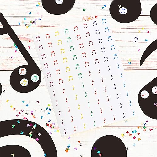 Miniatura 5 de Outus 1760 Pieces Music Notes Stickers Colorful 20 Sheets Musical Label Cartoon Mini Sticker Teacher Appreciation Gift Teacher Incentive Stickers