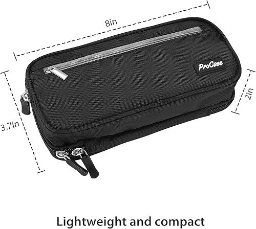 Miniatura 2 de Procase Estuche para lápices de doble compartimento, estuche compacto con múltiples bolsillos, duradero y repelente a la suciedad, niños o niñas,