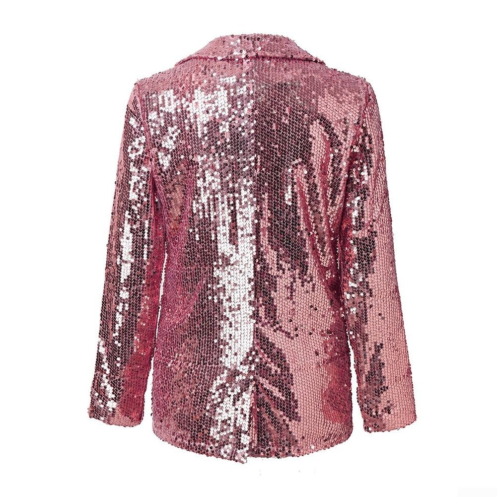 Nightclub Pailletten Blazer Damen Schimmer Glitzer Jacke Mantel Herbst Outerwear