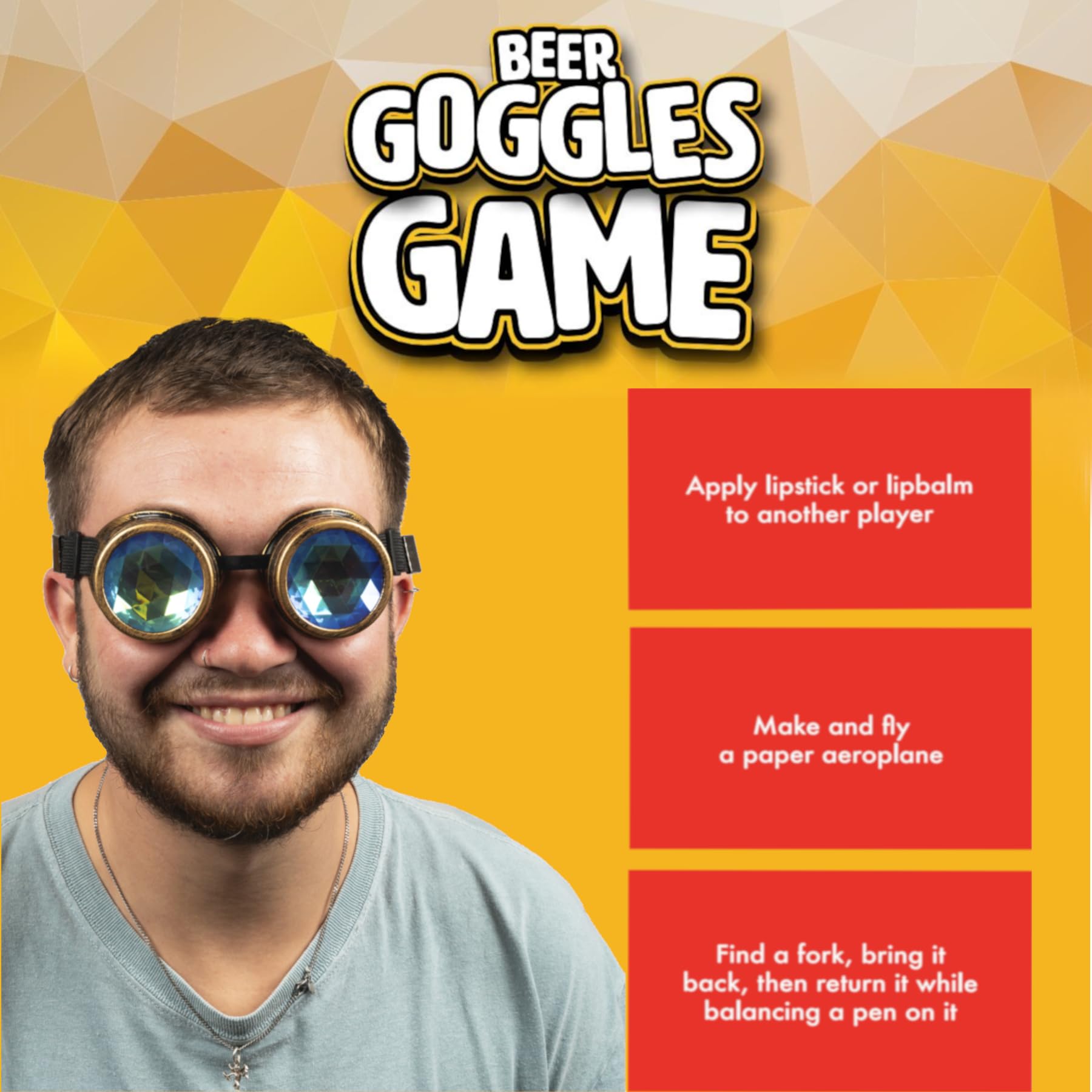 drunk goggles game Professor PUZZLE Beer Goggle Glasses | Hilarious Party Entertainment for Grown-Ups | Great for Hen Parties and Birthdays Farbe:Silvergreen/Black Category:E Bikes Race_Bosch Included in the Boozed Polar M460 Fahrradcomputer, Schwarz