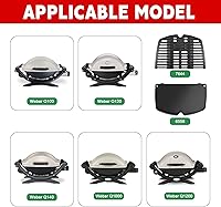 Vista 4 de GGC Plancha 6558 para parrillas Weber Q100 Q120 Q1000 serie Q1200, piezas de parrilla de hierro fundido para parrillas Weber Q100, plancha de cocina