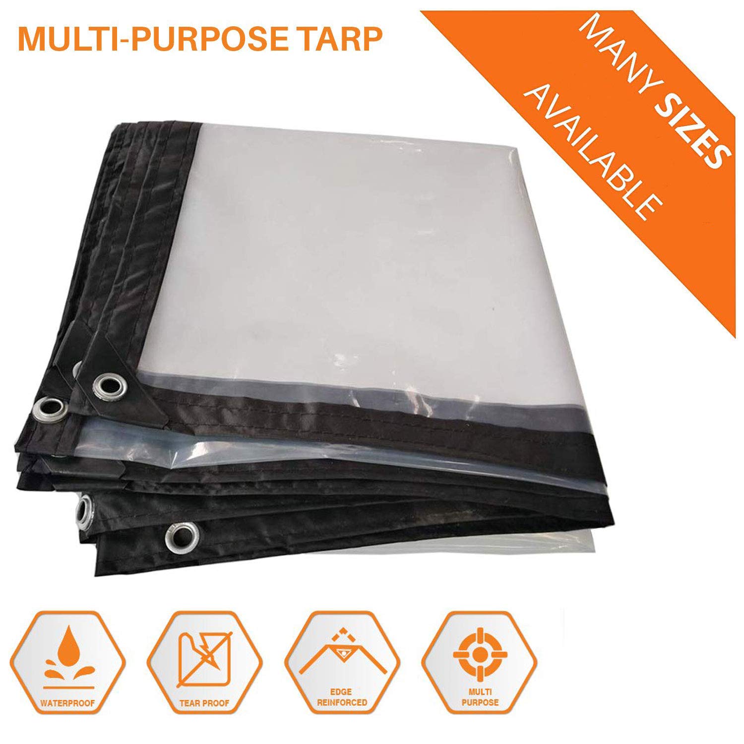 Buy KWEE Clear Tarps Heavy Duty Waterproof with Grommets, Tarp Cover