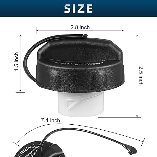 Miniatura 7 de Tapa de depósito de combustible compatible con Mitsubishi Eclipse 2004-2012, 2004-2008 2010-2011 Endeavor, 2004-2012 Galant, 2013-2019 Outlander