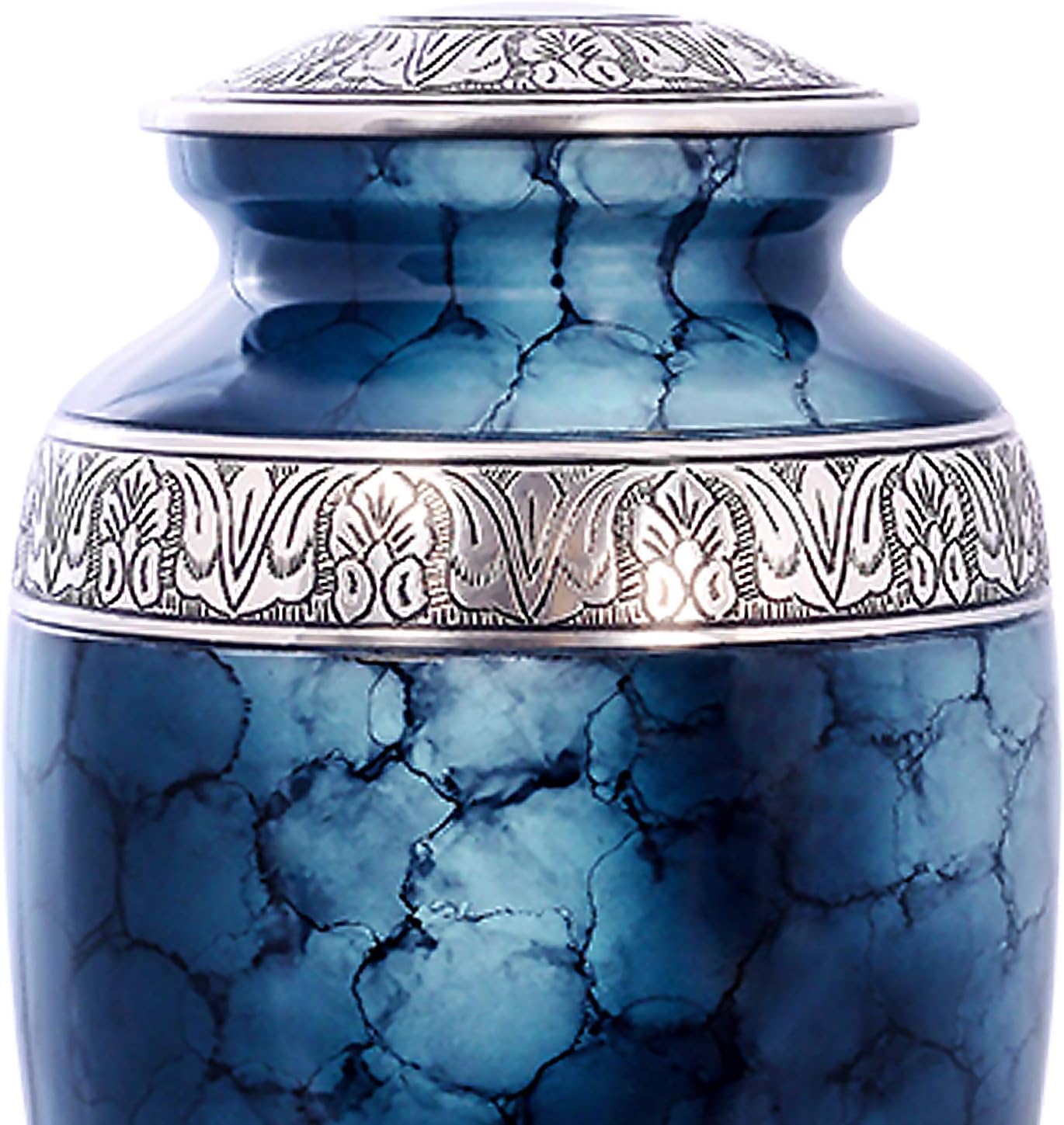 Suреr Chеар 🛒 Cremation Urn for Human Ashes with Satin Bag, for Adults up to 200 lbs | Large Handcrafted Funeral Urns by Divit Shilp (Blue Cloud, Adult)