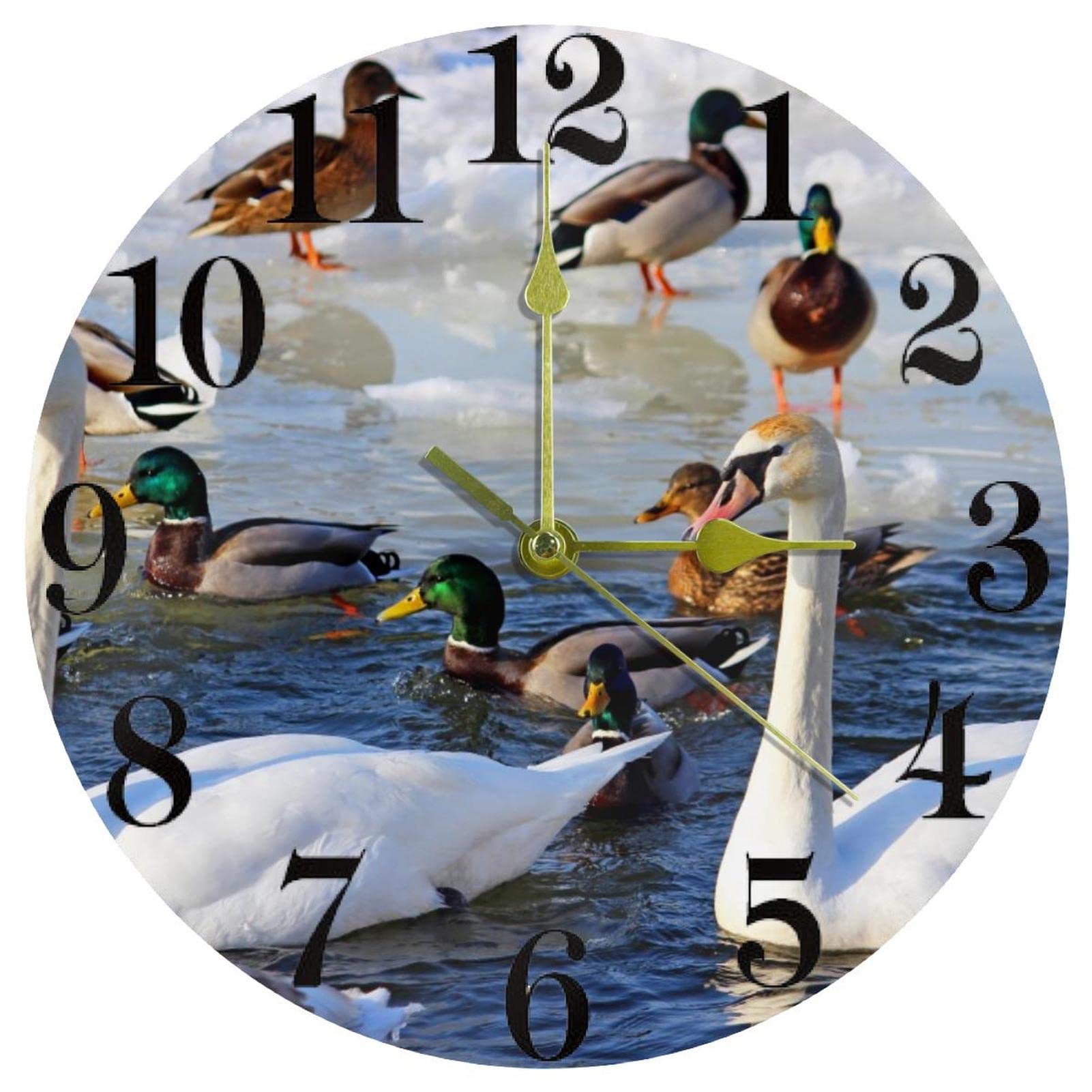 Horloge murale silencieuse Swan sans tic-tac pour retrouver le sommeil