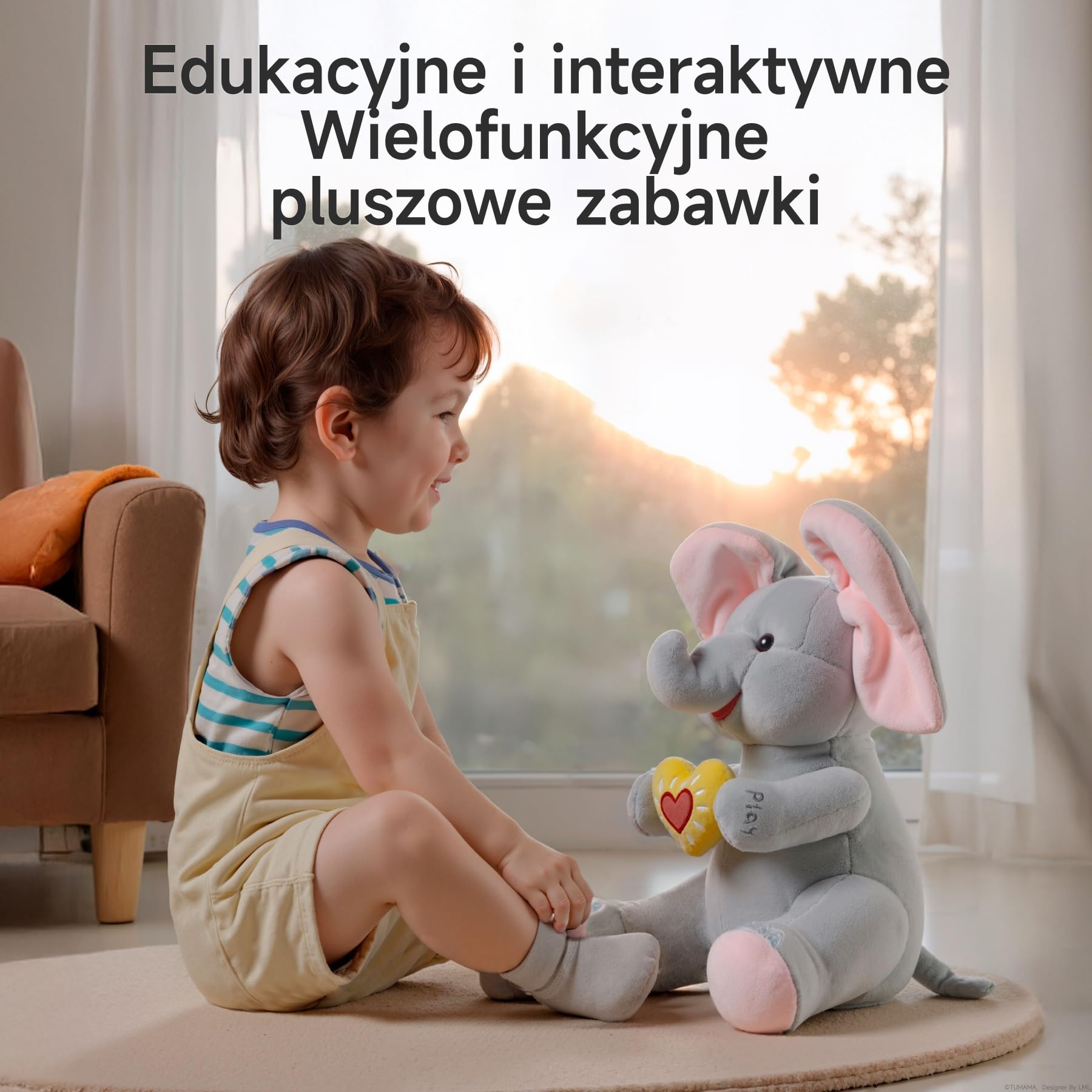 Interaktywny słoń Zabawka Pluszowa, A Kuku Pluszak, Śpiewająca Mówiąca Elektryczna Pluszowy, Prezent dla Dzieci