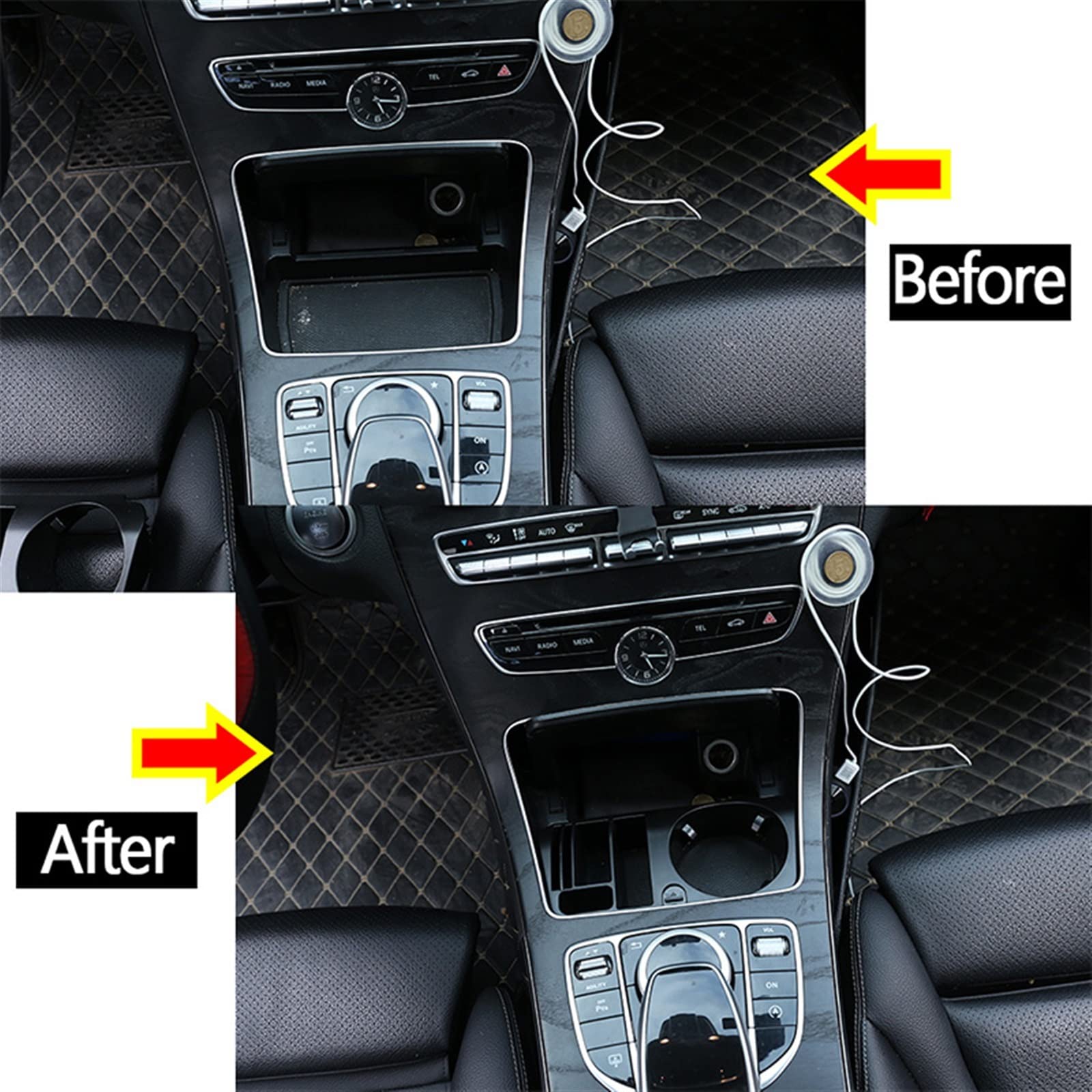 Per Benz CE Classe GLC W205 W213 X253 2015-2018. Accessori Per Auto | Portaoggetti Portaoggetti Centrale Portabicchieri Supporto Per Telefono Accessori Per Auto