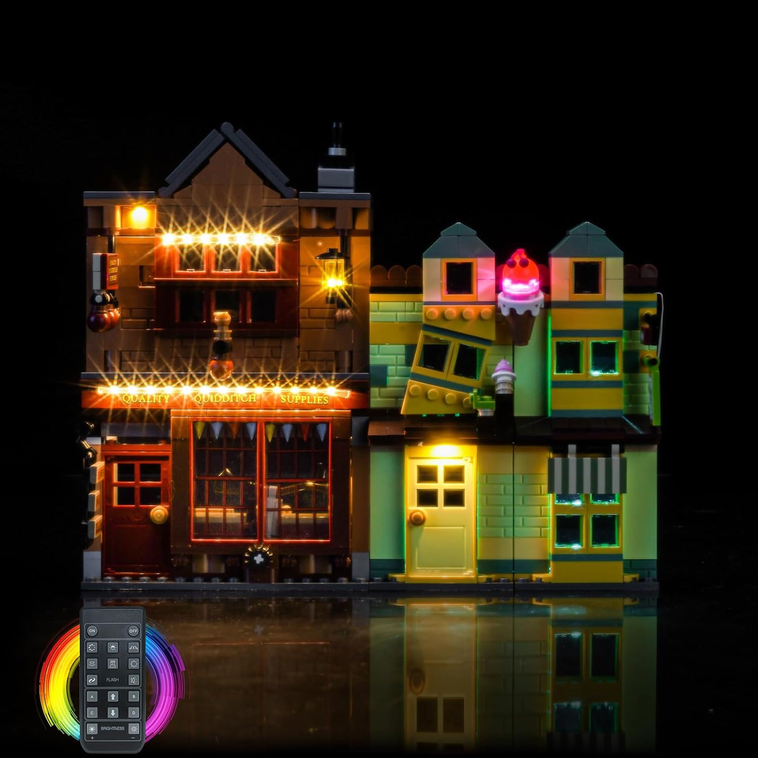 Light kit Compatible with Lego 76452 Quality Quidditch Supplies & Ice Cream Parlour - No Model Only Light, LED Lighting Accessories Compatible with Lego 76452 (RC Version)