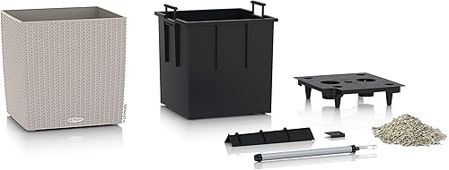 Miniatura 3 de Lechuza Cube Cottage 40 AIO (Wicker Finish) Maceta, marrón arena, 15 x 15 x 16 pulgadas