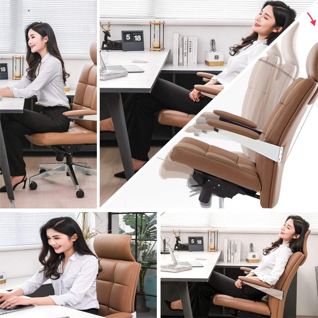 Chaise Chef-Bürostuhl mit hoher Rückenlehne, 360° drehbarer Chef-Computer-Bürostuhl mit Verstellbarer Höhe und komfortabler Neigungsfunktion,C Made in China