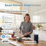 ULTRALOQ Bolt Serrure intelligente avec poignée, Fonctionne avec Apple Home, Verrure avant sans clé, intégrée WiFi Deadbolt avec capteur de porte, télécommande App, déverrouillage automatique, BHMA Certifié